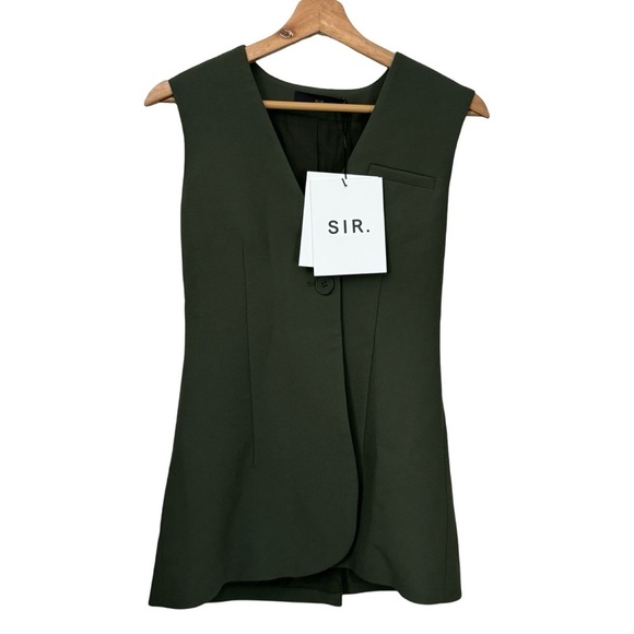 Sir The Label Gilles Vest Olive Green XS Sleeveless Blazer Top NWT Structured - Picture 5 of 16